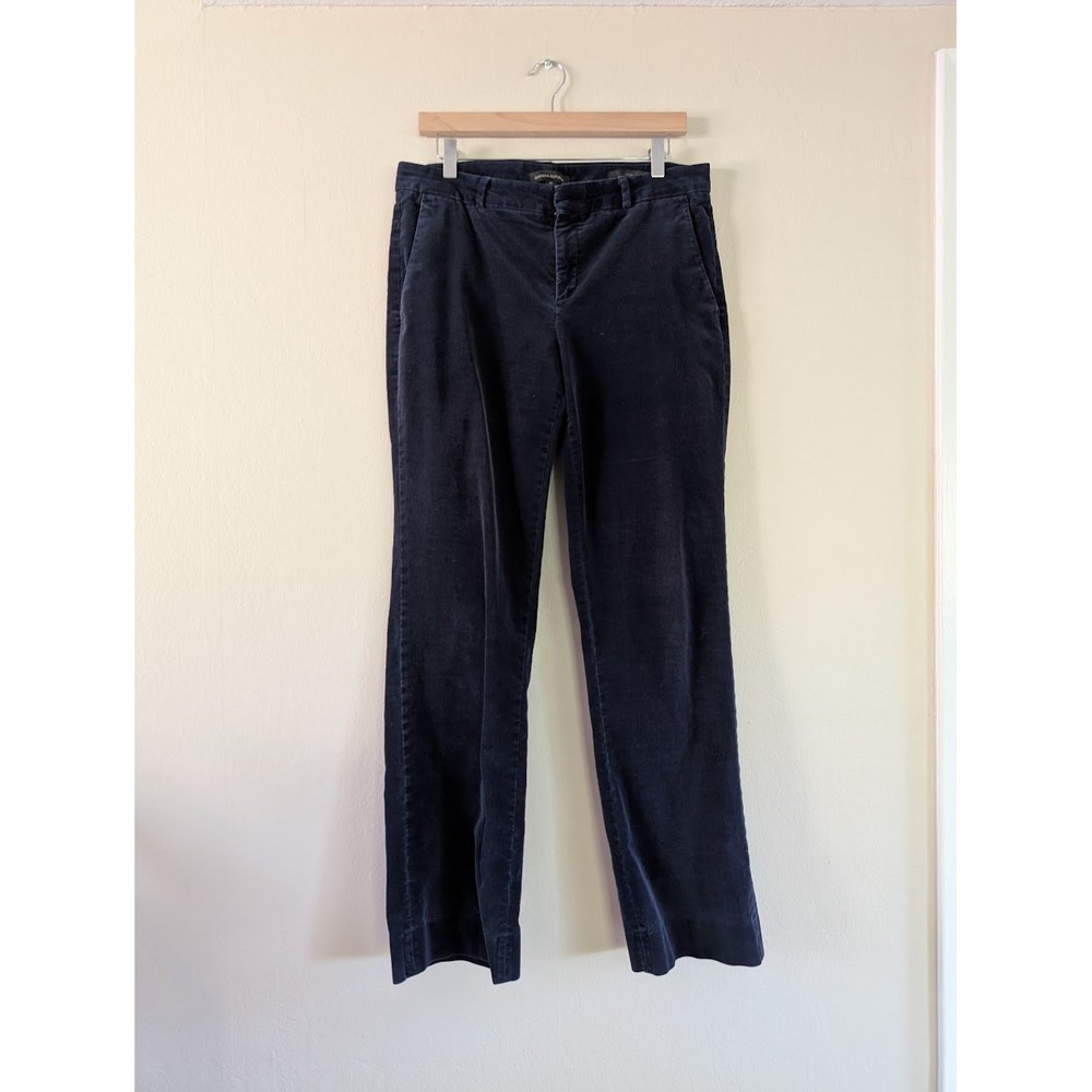 Banana Republic Women's Logan Pants Micro Corduroy Navy‎ Blue Sz 10 Bootcut Work